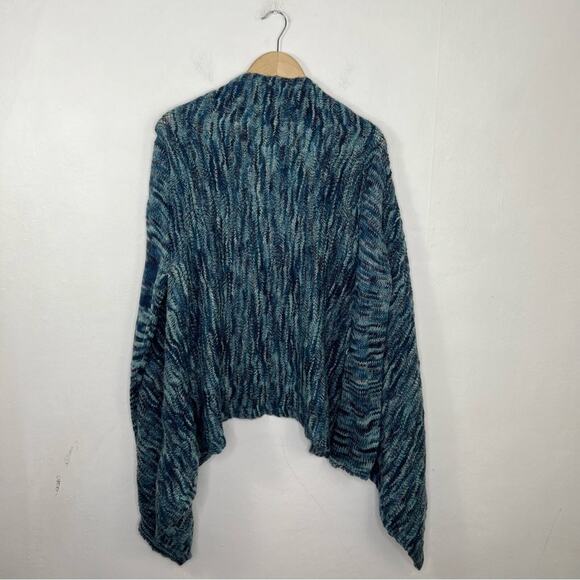 Soft Surroundings Zadie Open Front Blue Marled Knit Sweater Cardigan Size Medium - Picture 3 of 12